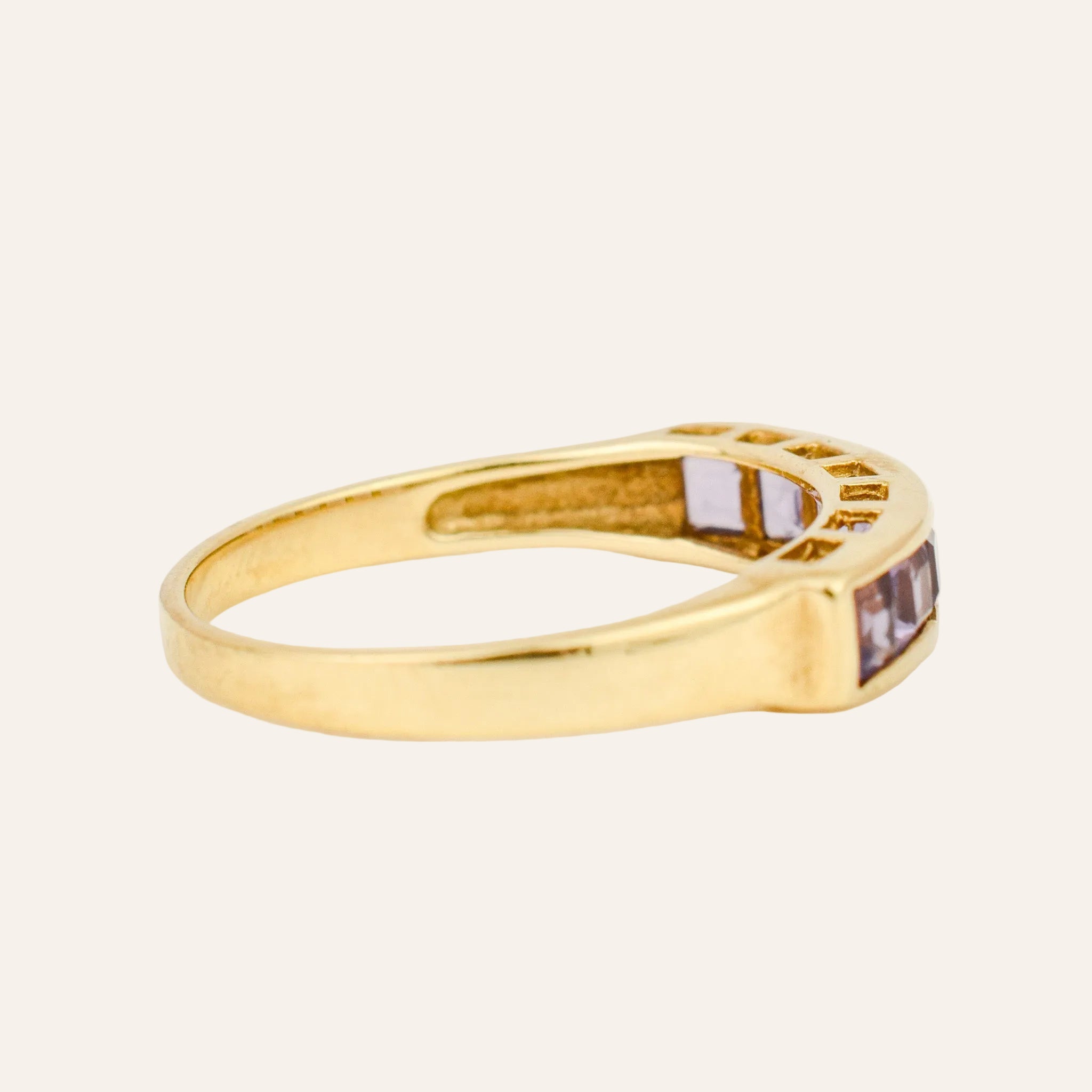 Channel Set Amethyst Ring