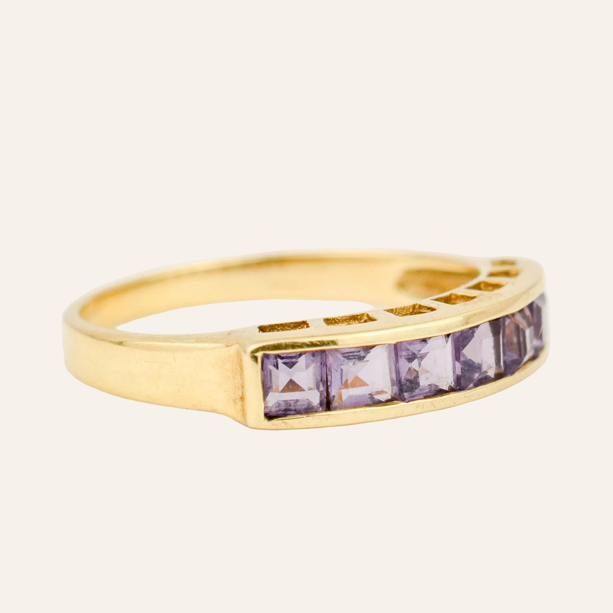 Channel Set Amethyst Ring
