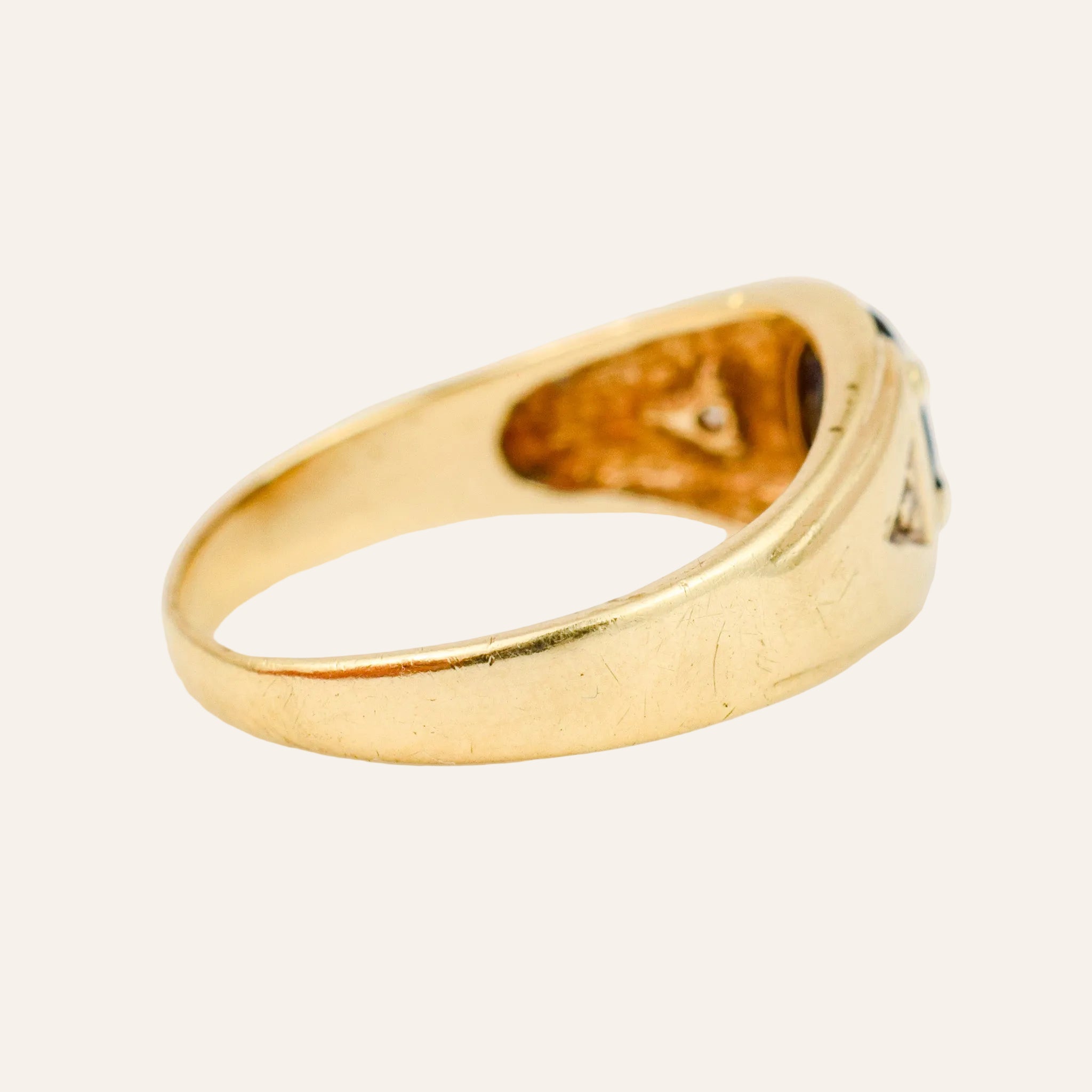 Sapphire with Diamond Detail Ring