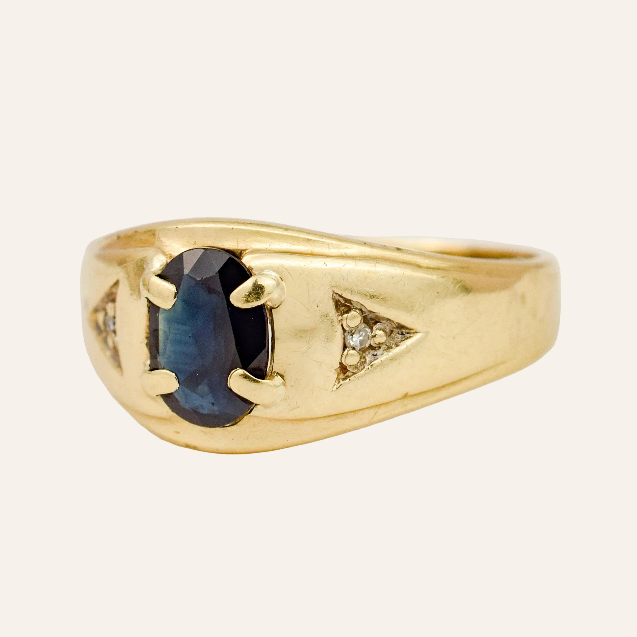 Sapphire with Diamond Detail Ring