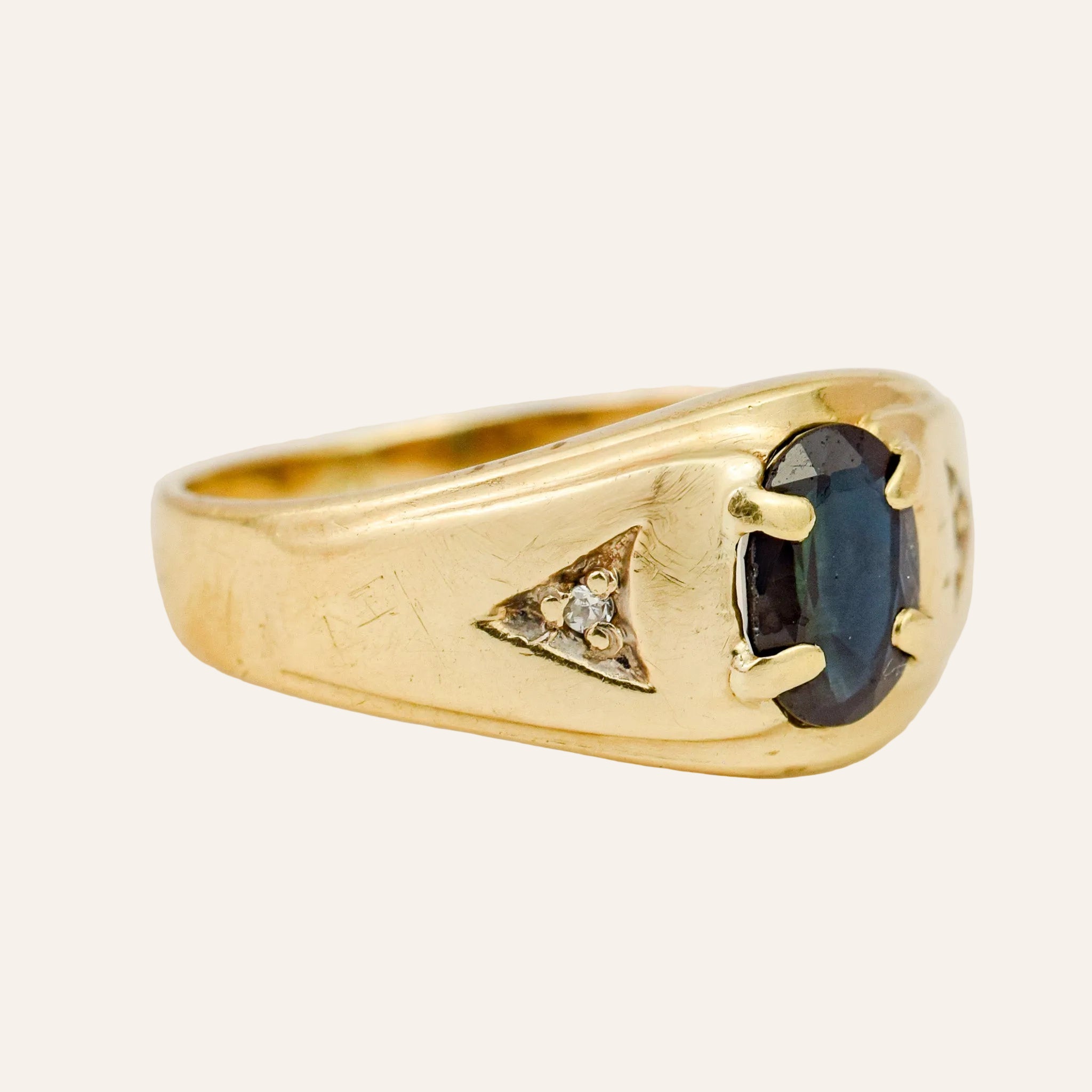 Sapphire with Diamond Detail Ring