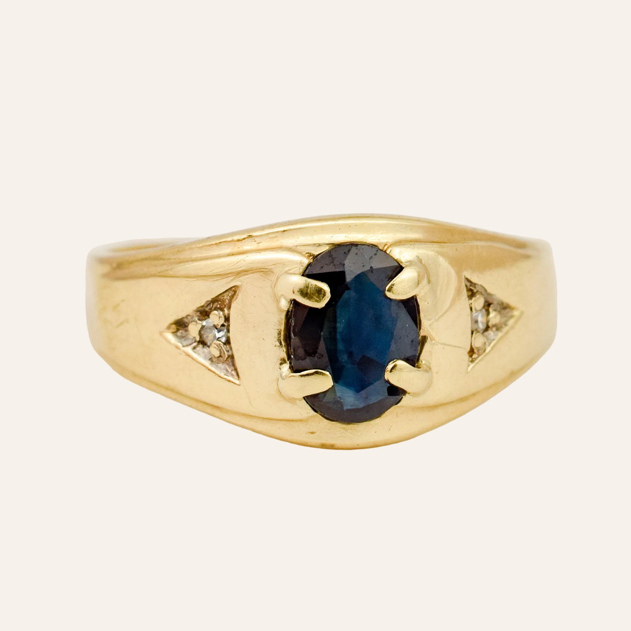 Sapphire with Diamond Detail Ring