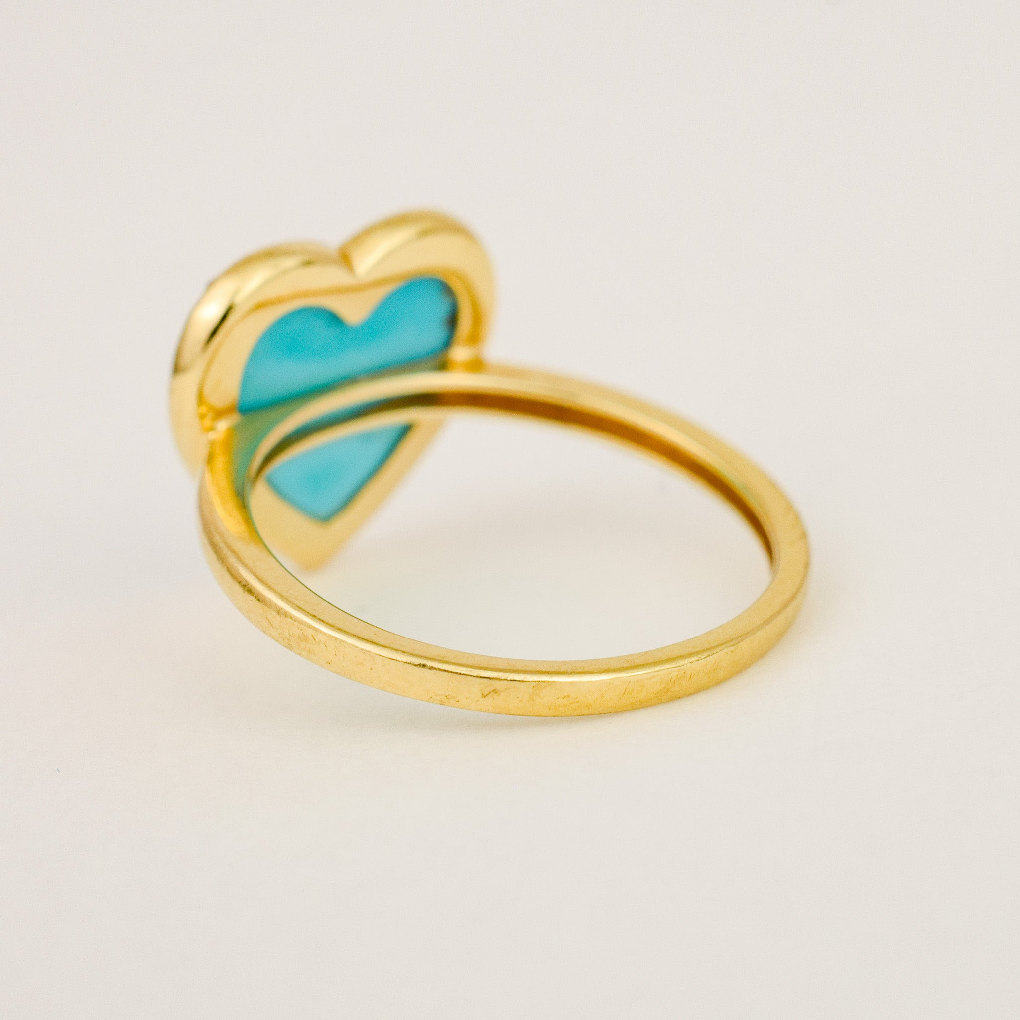Turquoise Heart and Diamond Ring