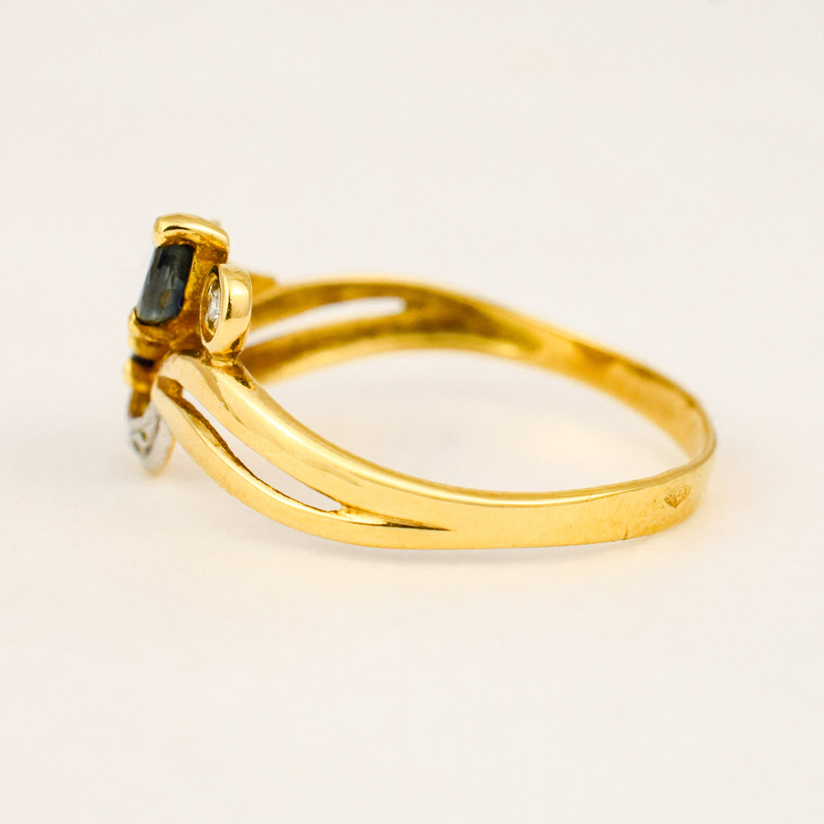 Sapphire Trilogy Ring with Diamond Accents