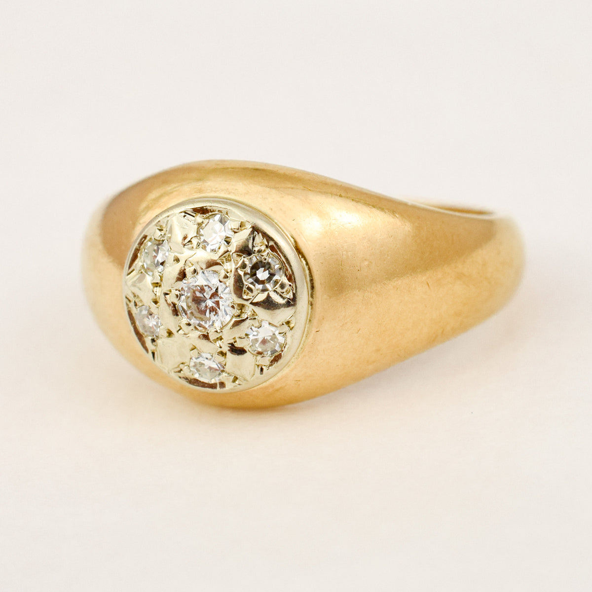 Diamond Cluster Signet Ring