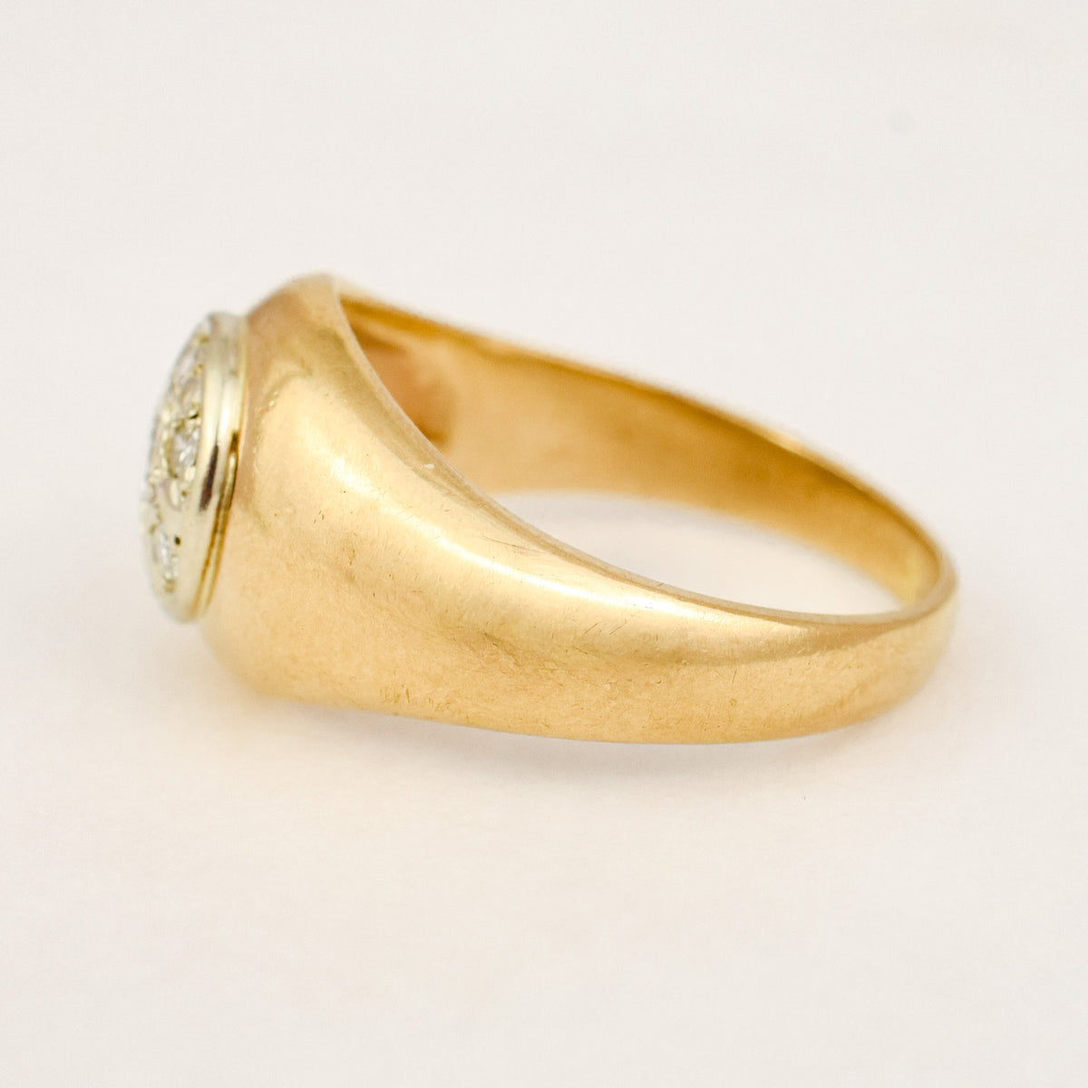 Diamond Cluster Signet Ring