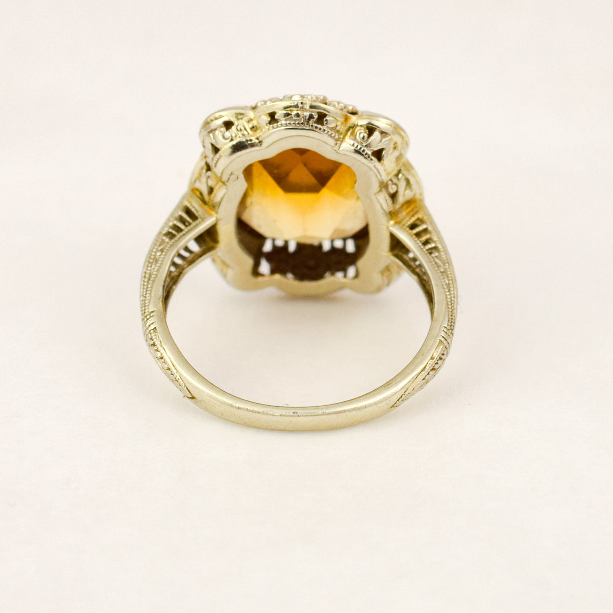 White Gold Citrine Ring