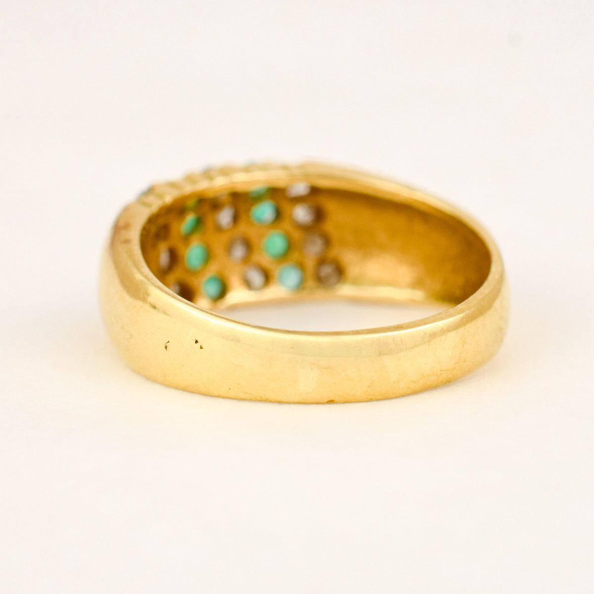 Emerald and Diamond Linear Band