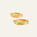Diamond Cut Leaf 17.8mm Hoops
