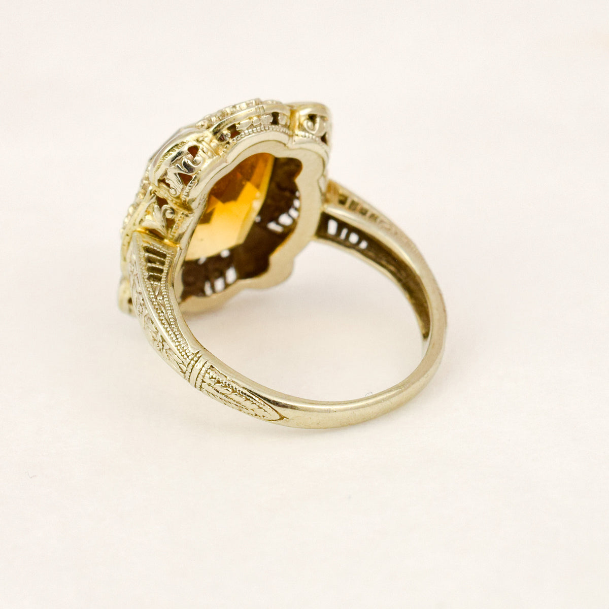 White Gold Citrine Ring