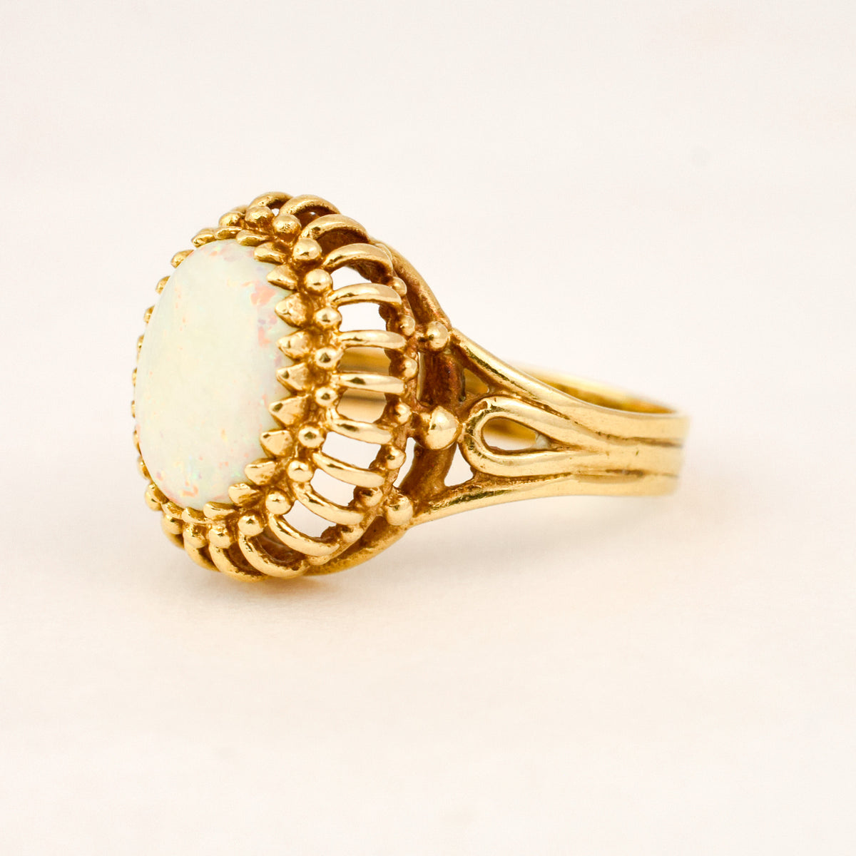 Solitaire Opal Ring