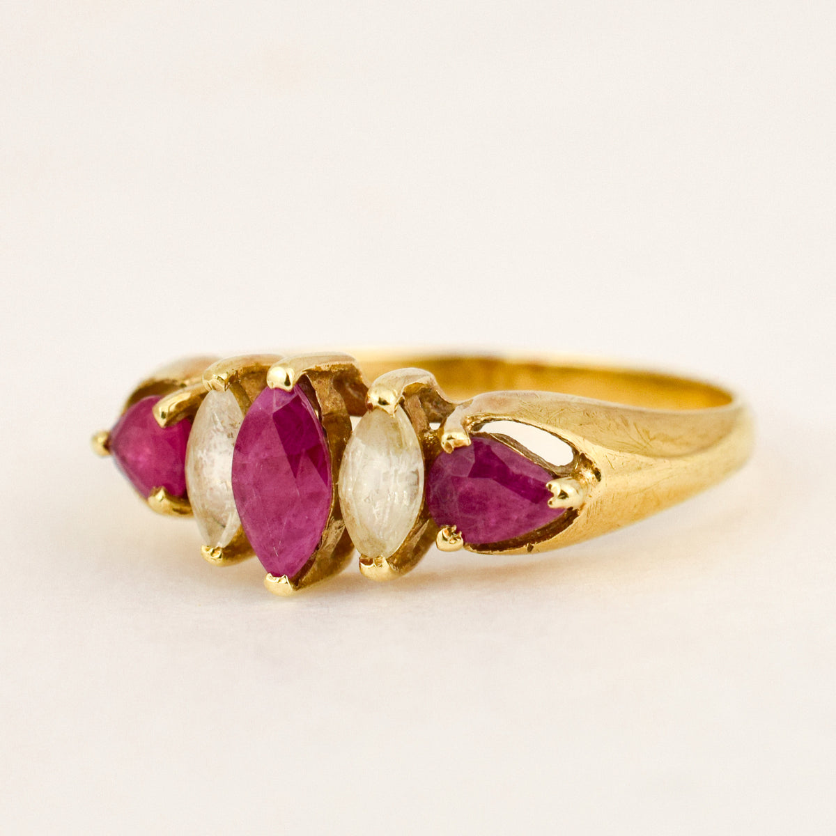 Ruby and White Topaz Ring