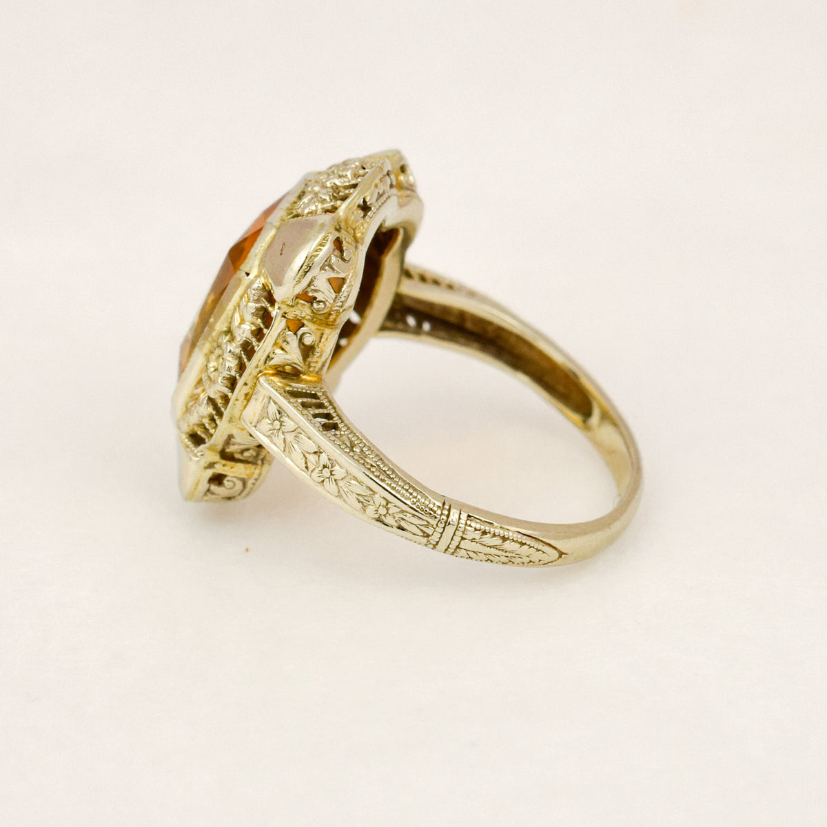 White Gold Citrine Ring