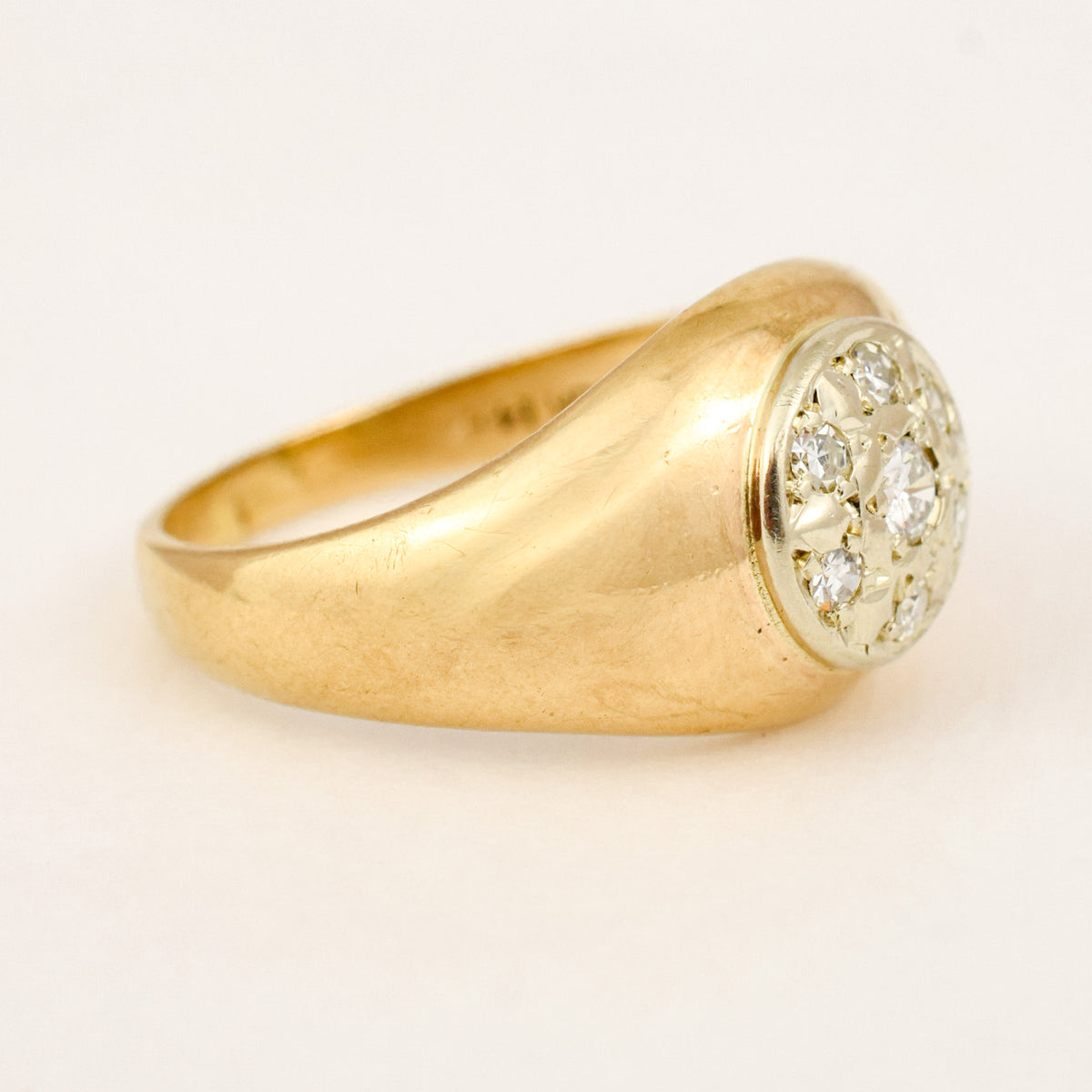 Diamond Cluster Signet Ring