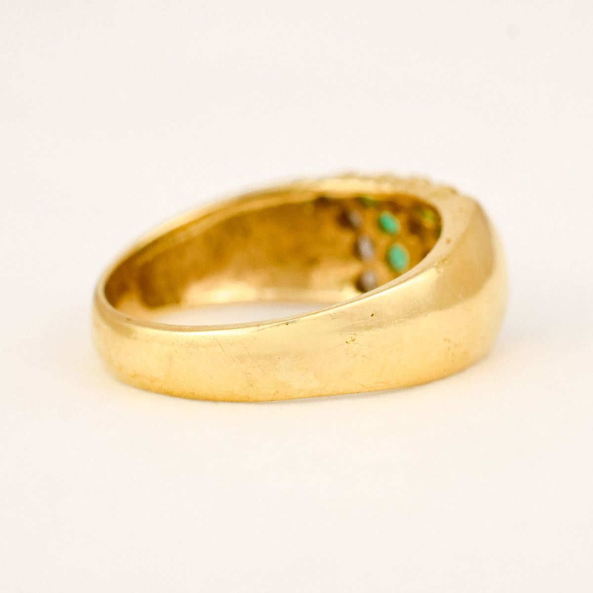 Emerald and Diamond Linear Band