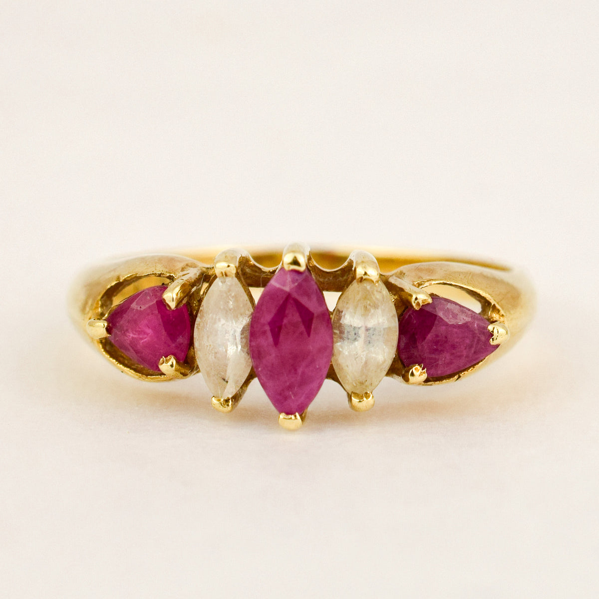 Ruby and White Topaz Ring