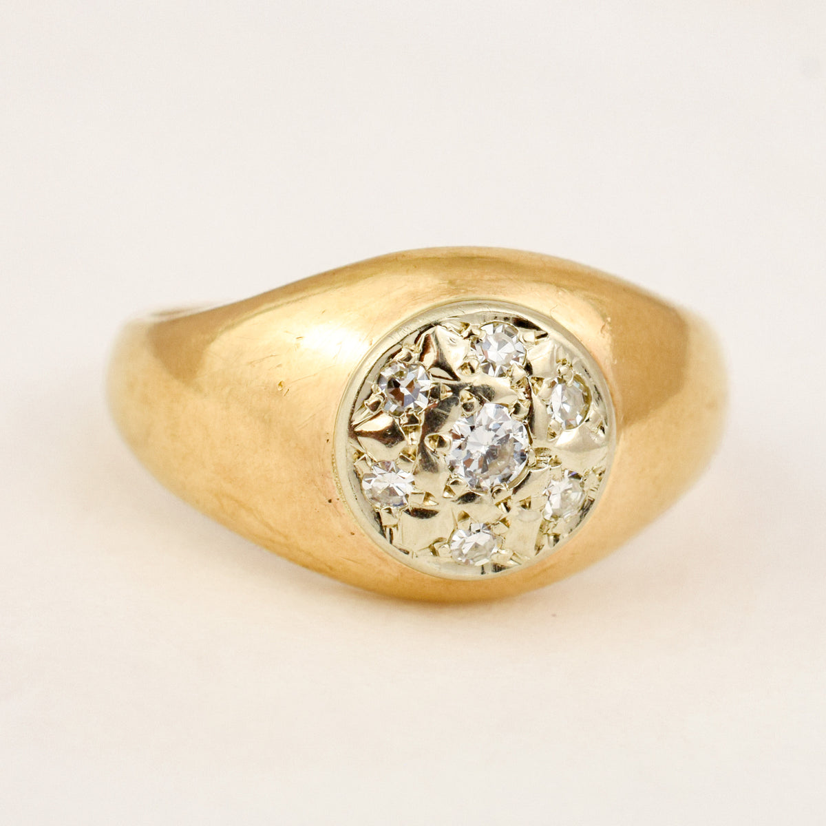 Diamond Cluster Signet Ring