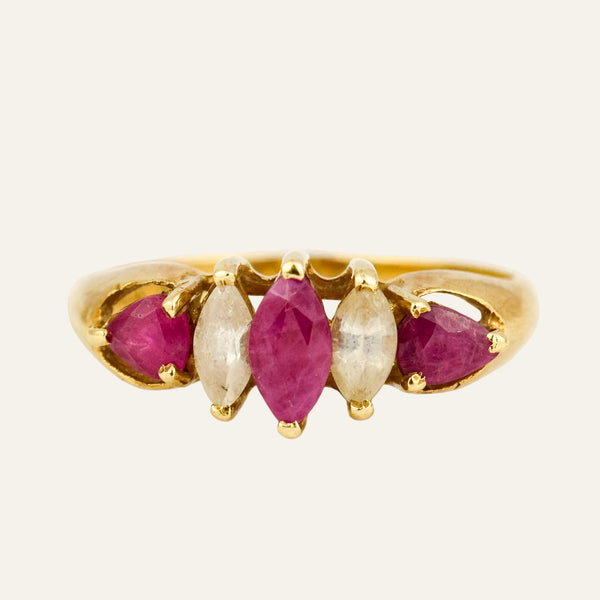 Ruby and White Topaz Ring