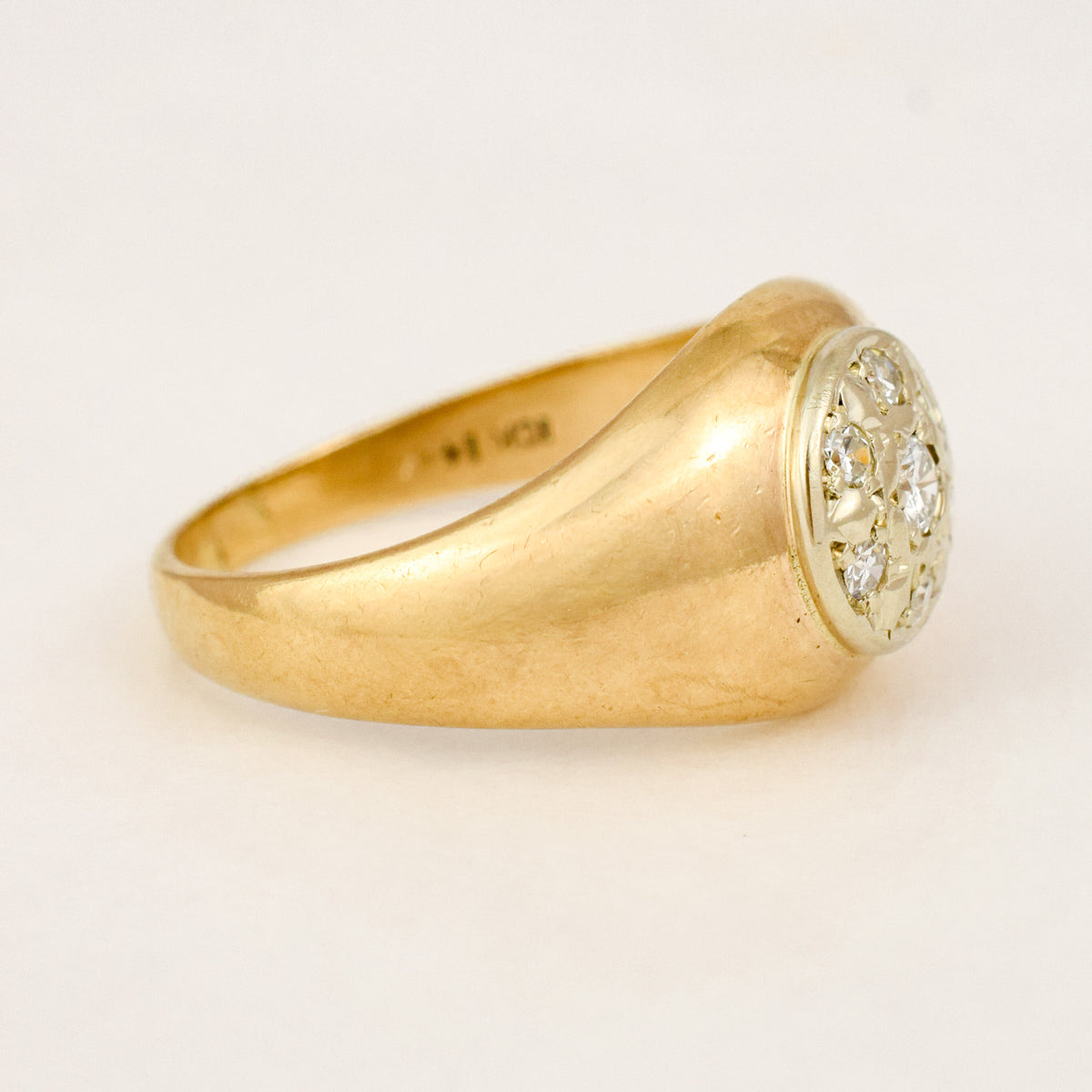 Diamond Cluster Signet Ring