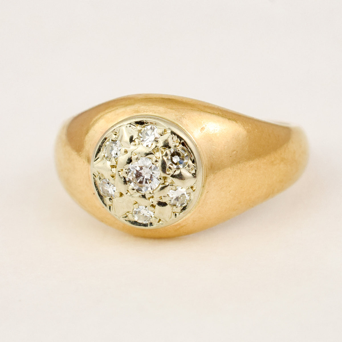 Diamond Cluster Signet Ring
