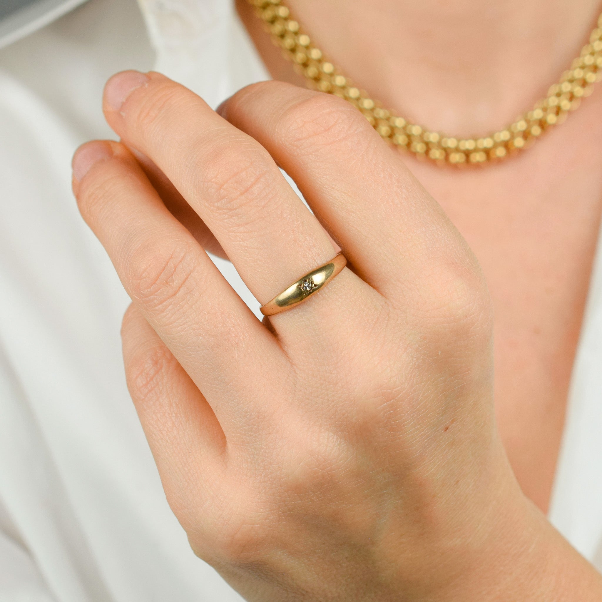 vintage dainty starburst set diamond ring