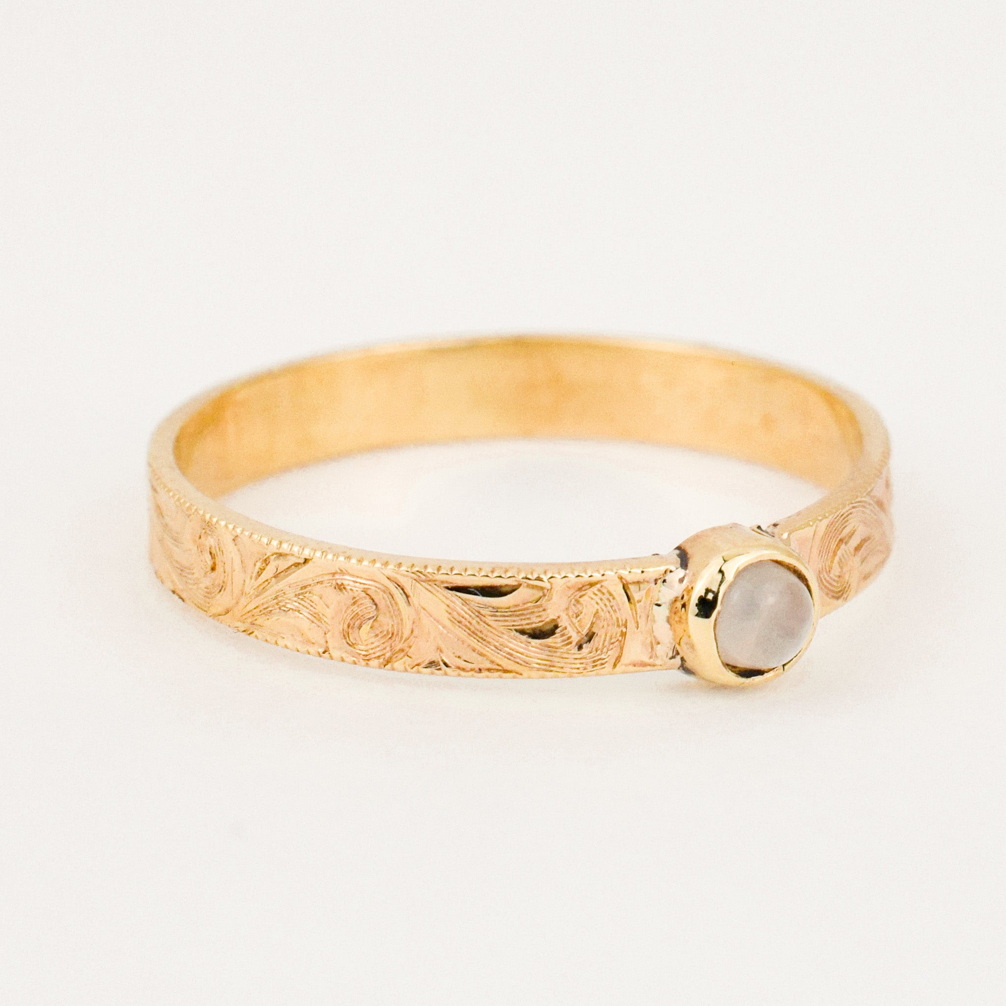 vintage bezel set moonstone ring 