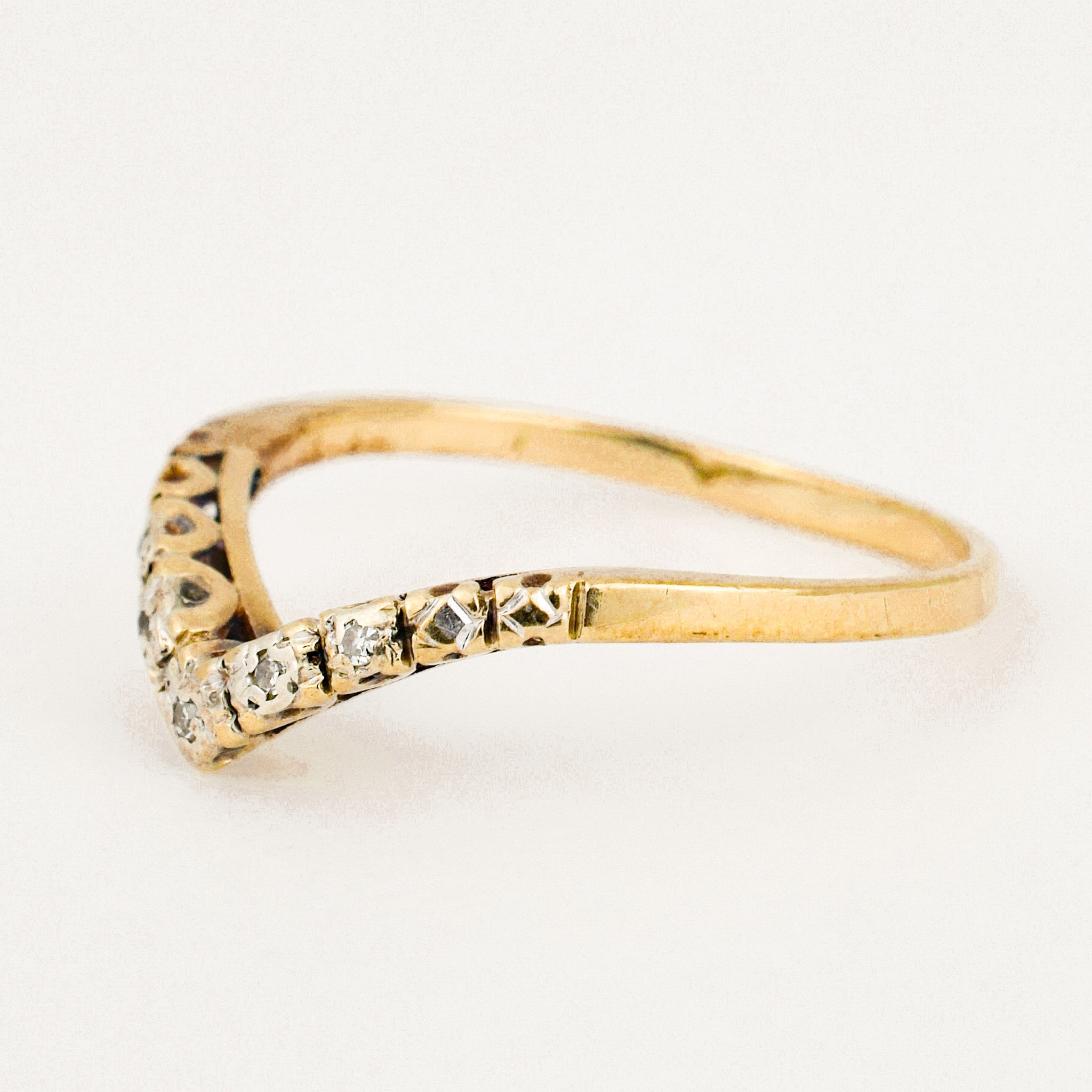 Vintage Diamond Wishbone Ring