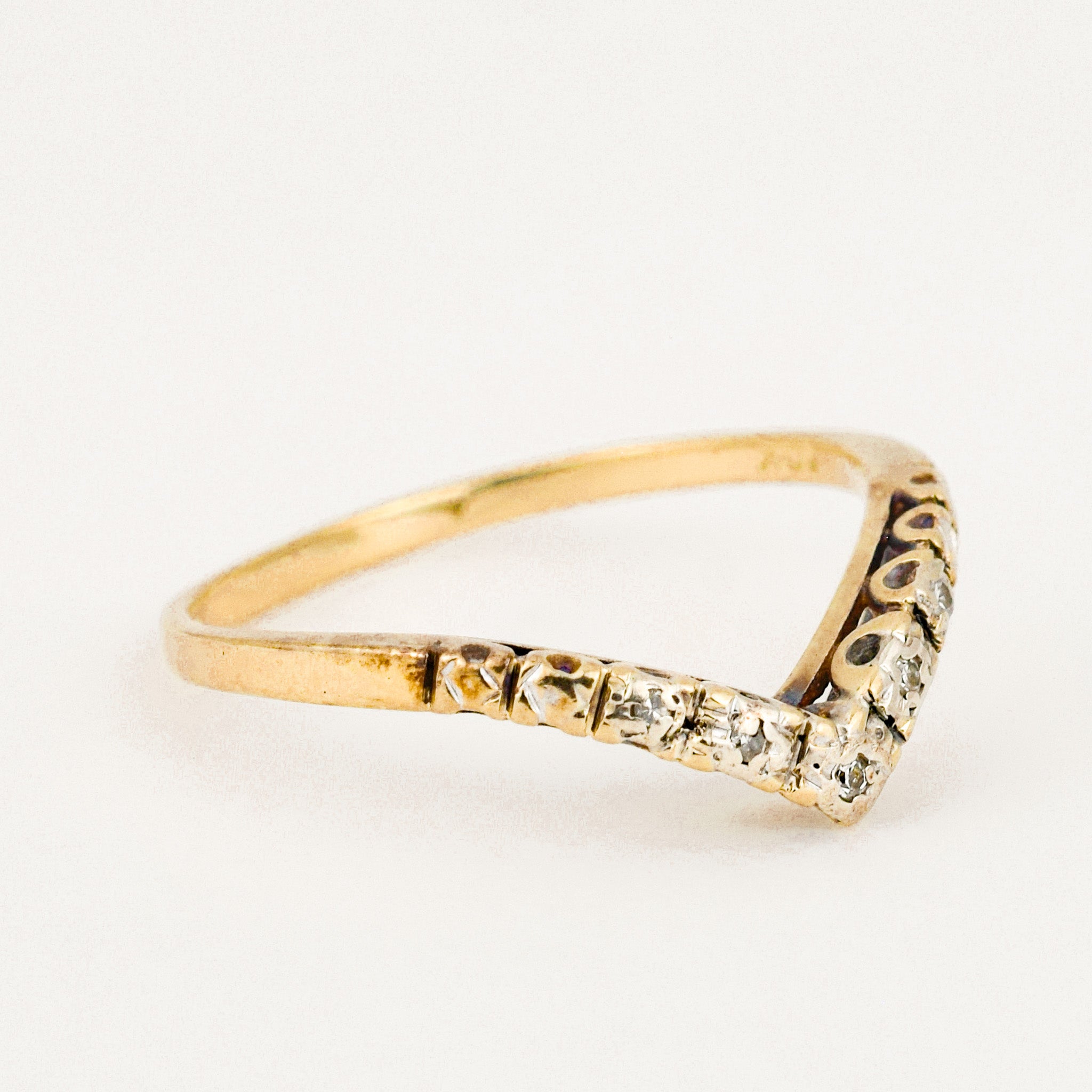 Vintage Diamond Wishbone Ring