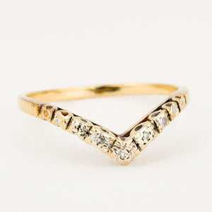 Vintage Diamond Wishbone Ring
