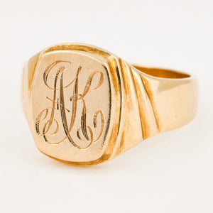 vintage 'AK' Signet Ring