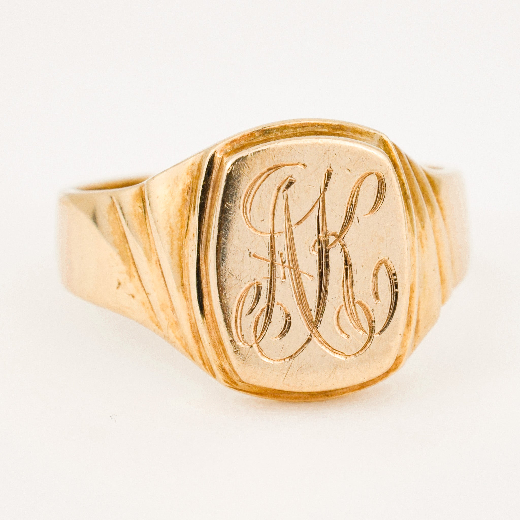 vintage 'AK' Signet Ring