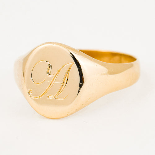 vintage 'A' Signet Ring 