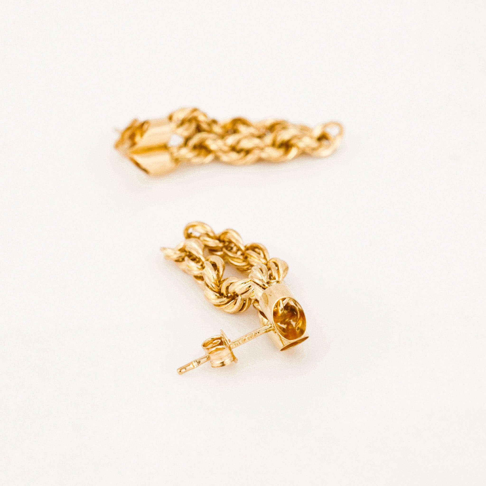 vintage Rope Chain Stud Earrings