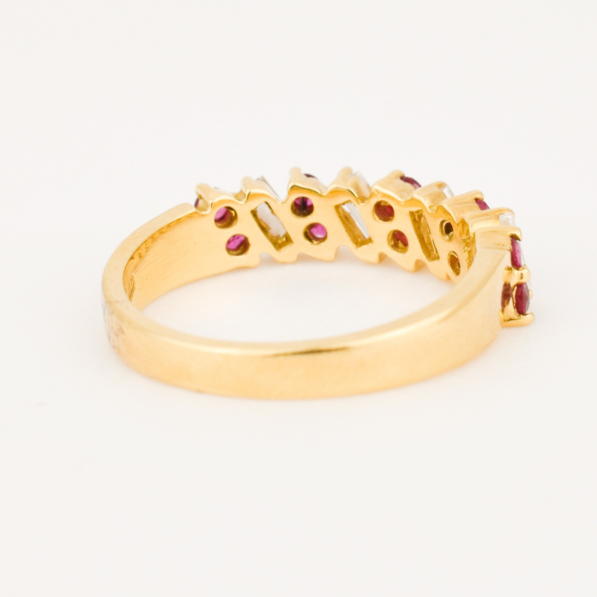 vintage Ruby and Baguette Diamond Band