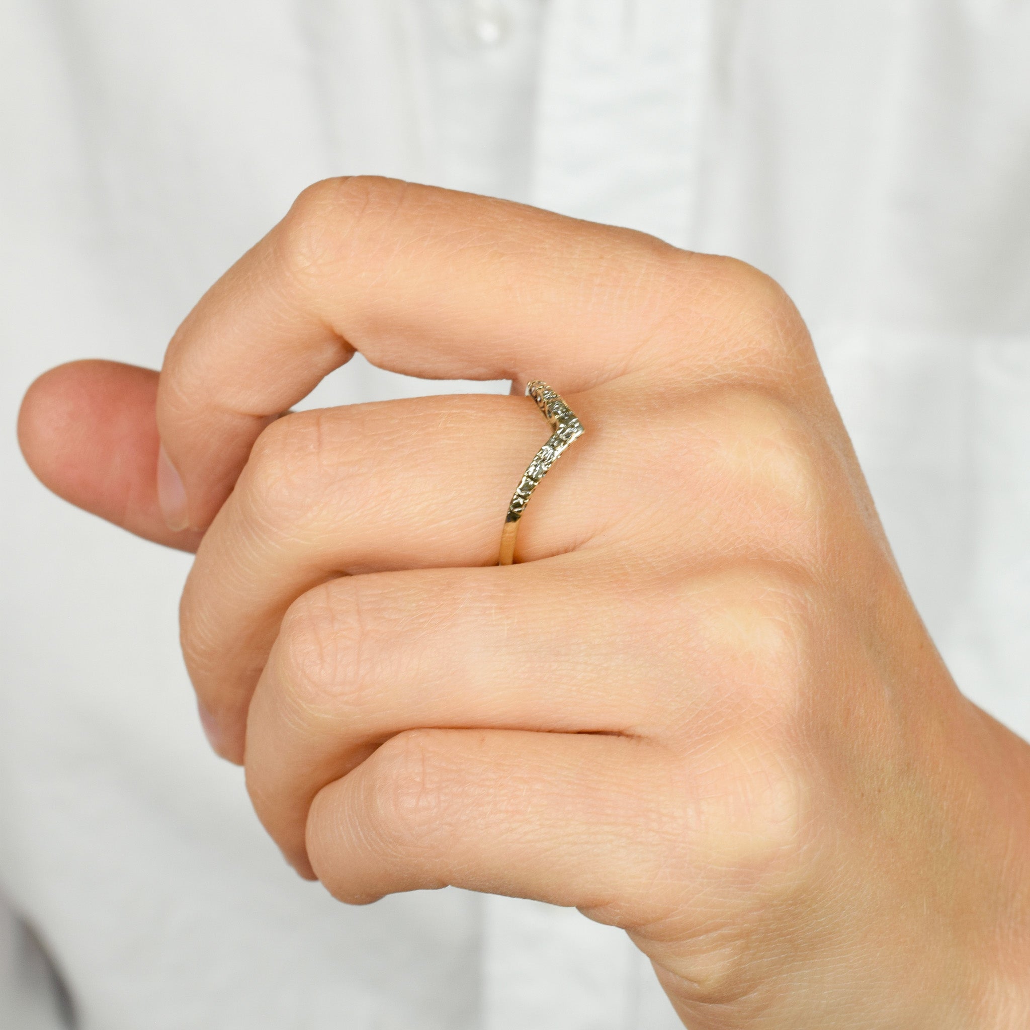 Vintage Diamond Wishbone Ring