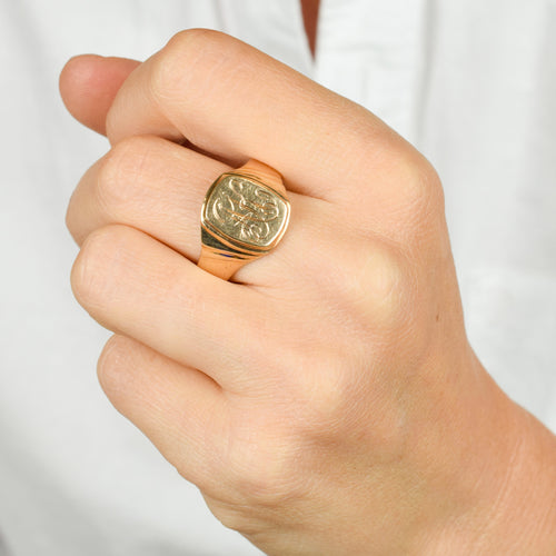 vintage 'AK' Signet Ring