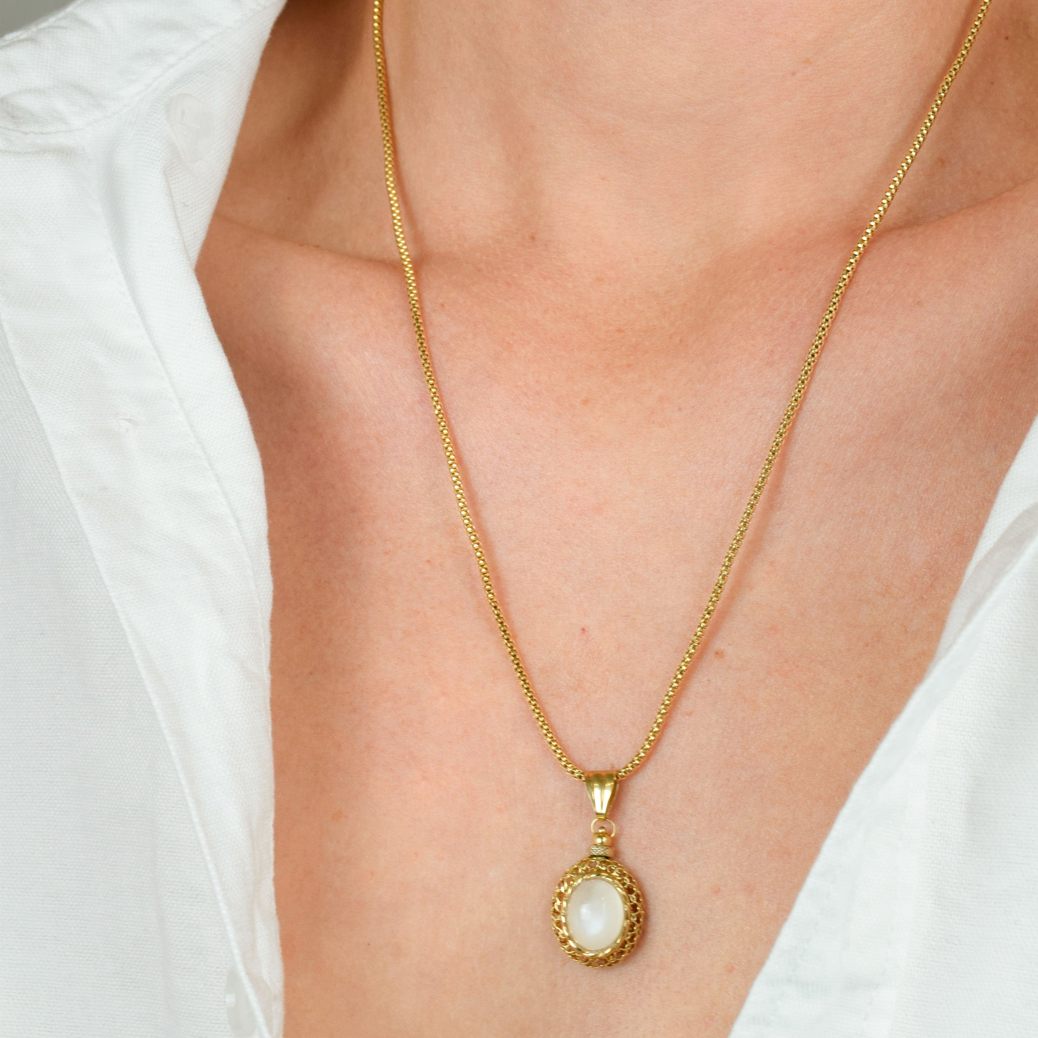 vintage Moonstone Gold Pendant