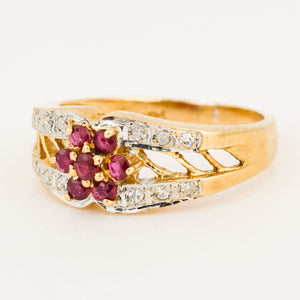 vintage floral ruby ring