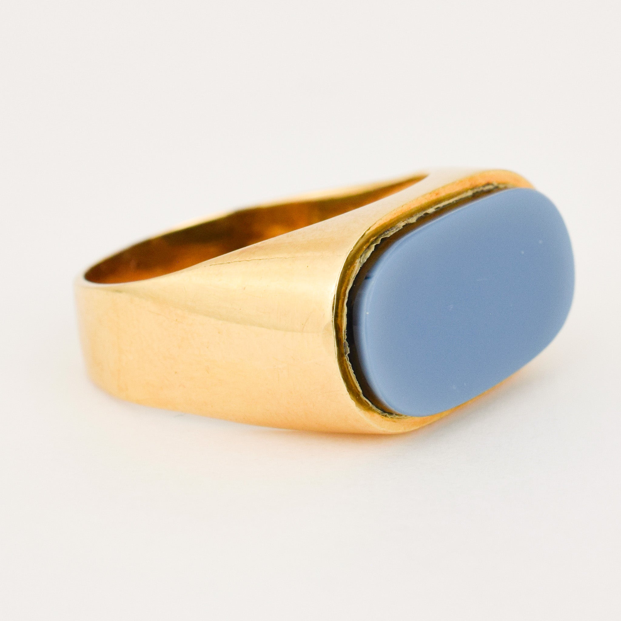 vintage 18k blue saddle ring 
