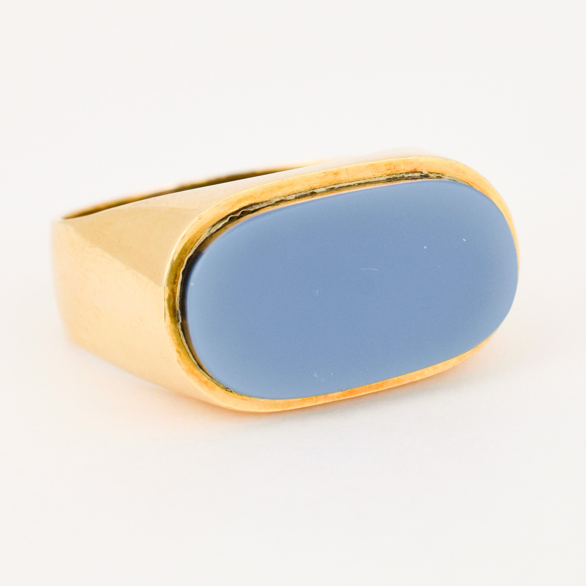 vintage 18k blue saddle ring 