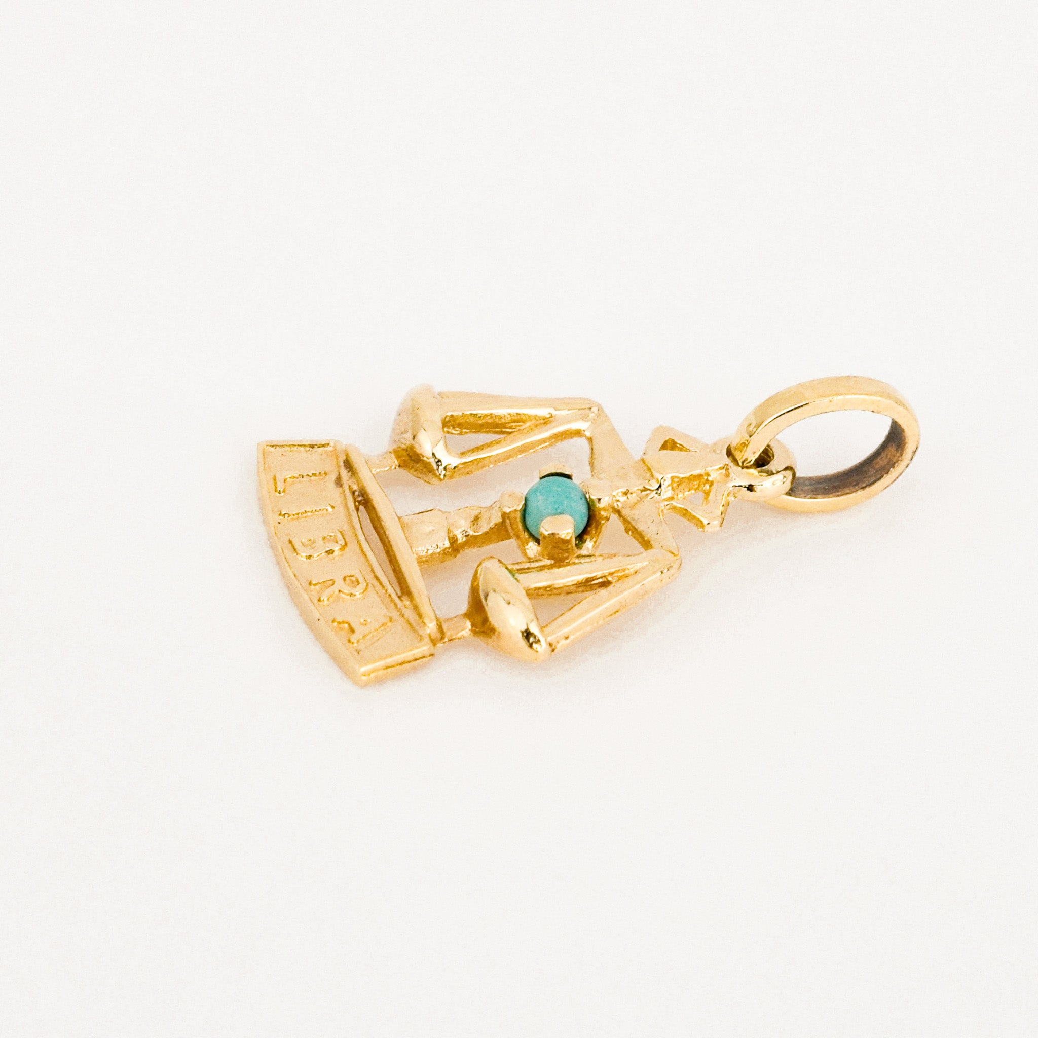 Libra Zodiac Charm with Turquoise Stone
