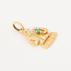 Libra Zodiac Charm with Turquoise Stone