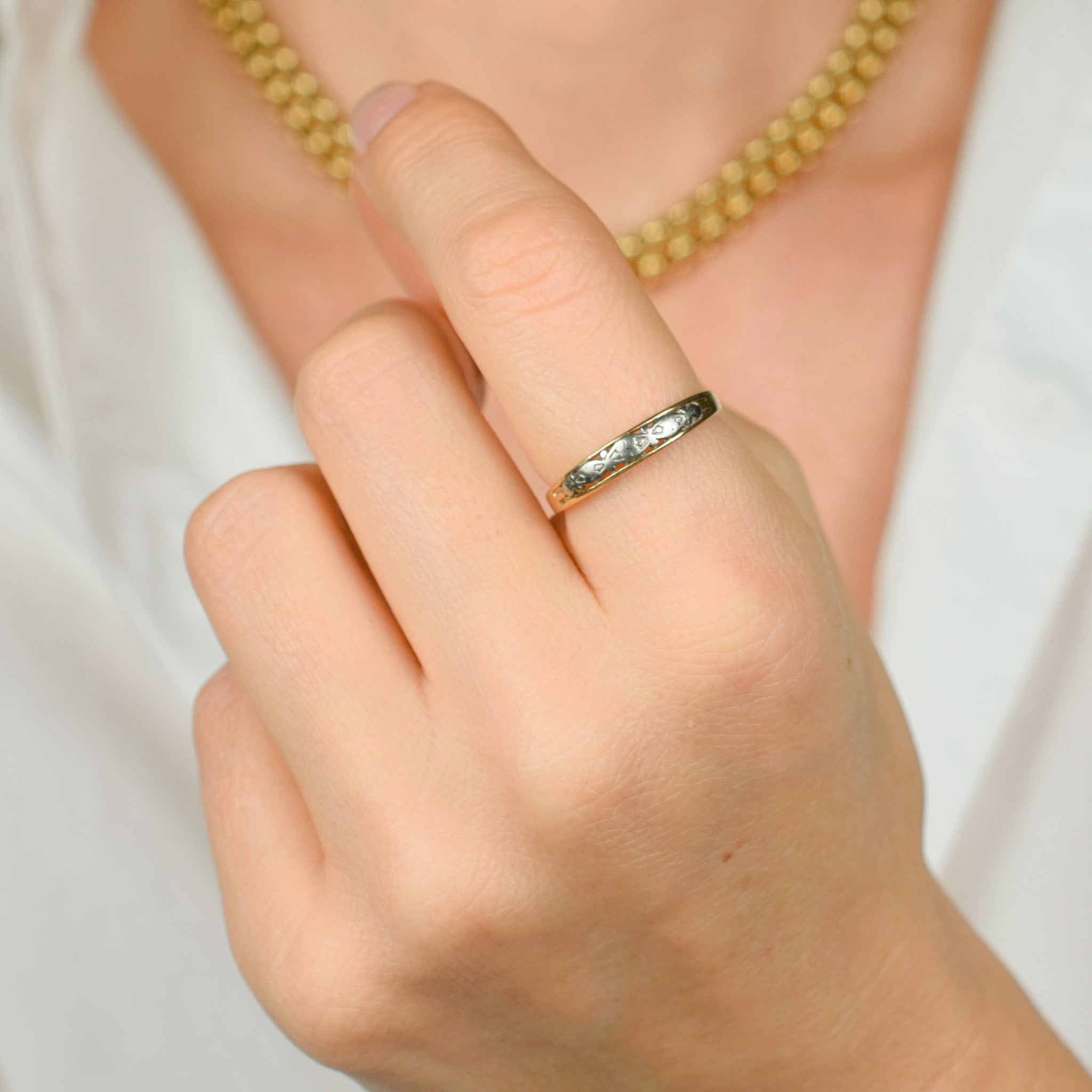 antique two toned wedding band