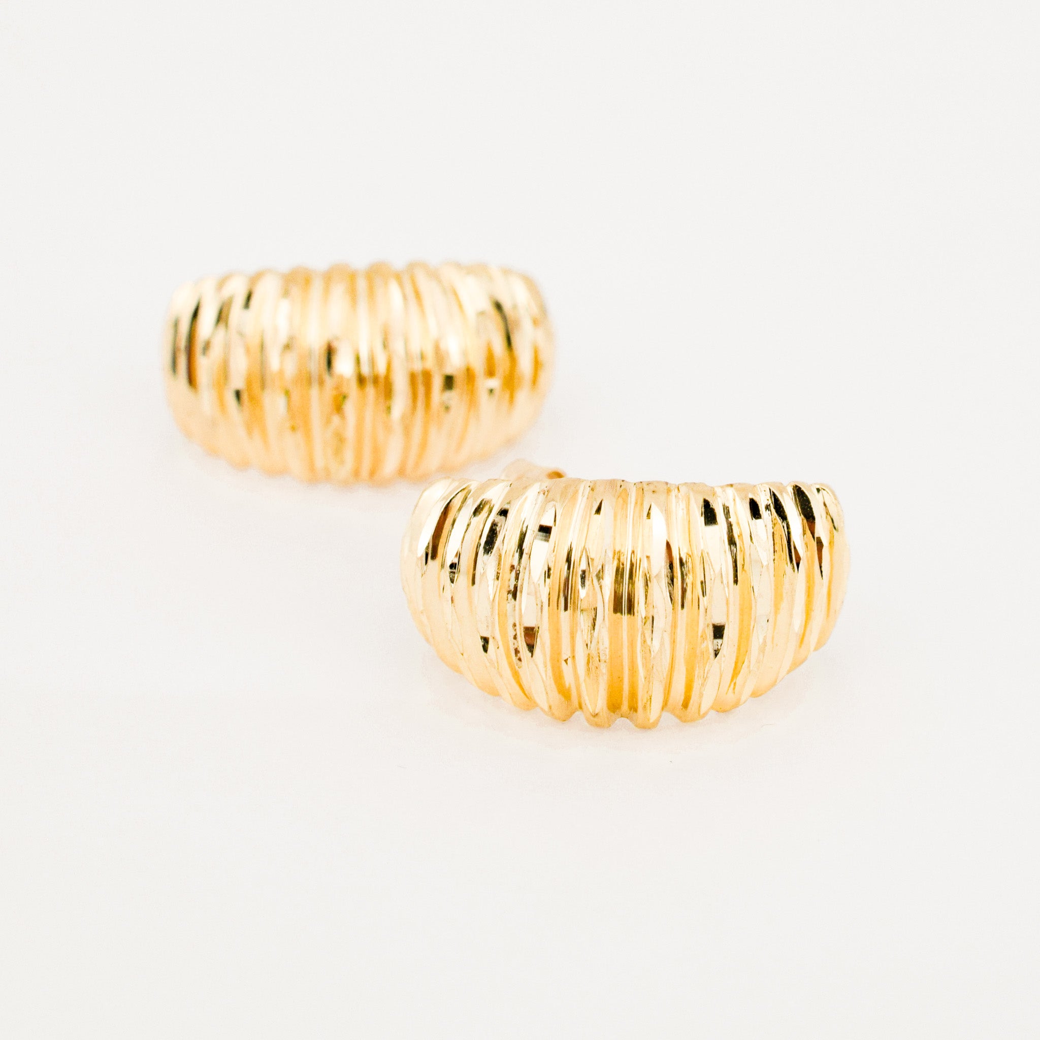 vintage Domed Croissant Stud Earrings