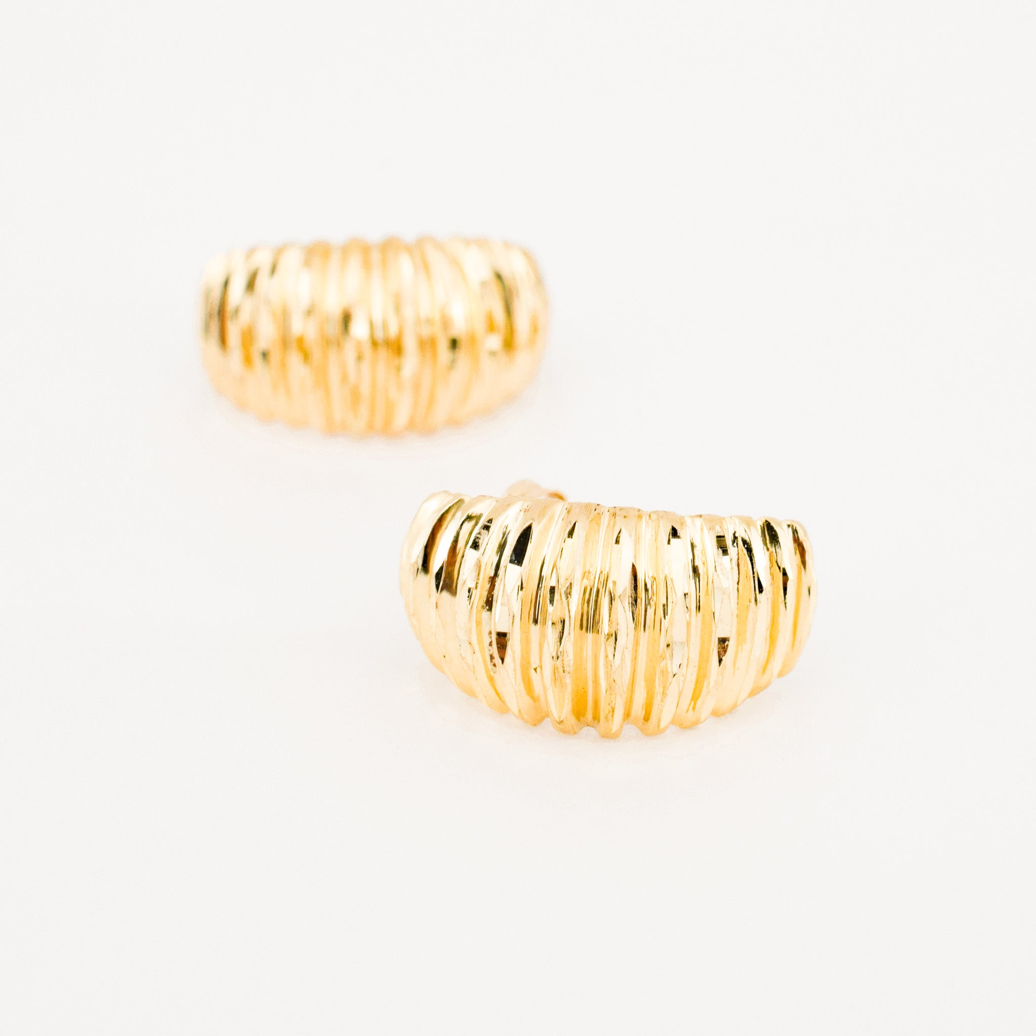 vintage Domed Croissant Stud Earrings