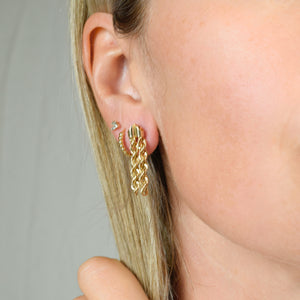 vintage Rope Chain Stud Earrings