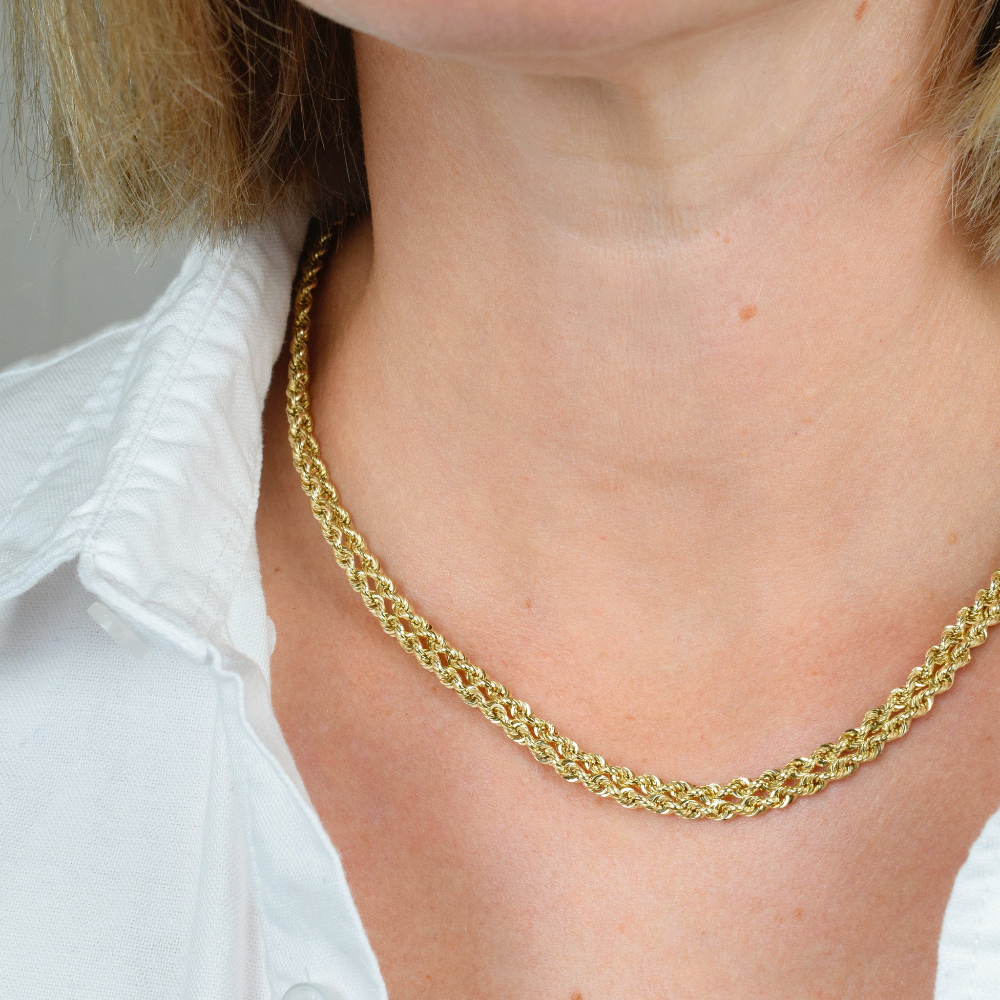 vintage 17" Double Layer Rope Chain