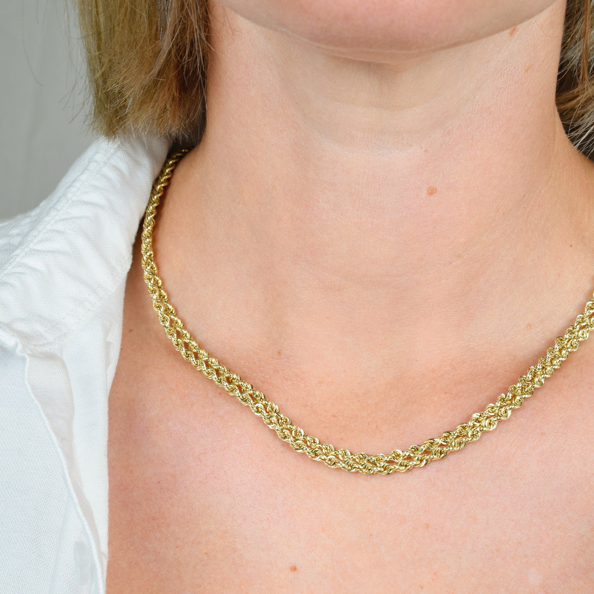 vintage 17" Double Layer Rope Chain