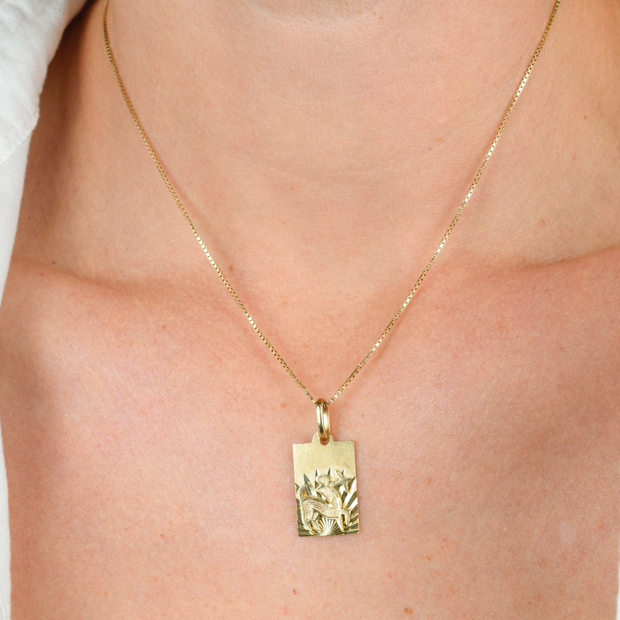 Rectangular Sagittarius Zodiac Pendant