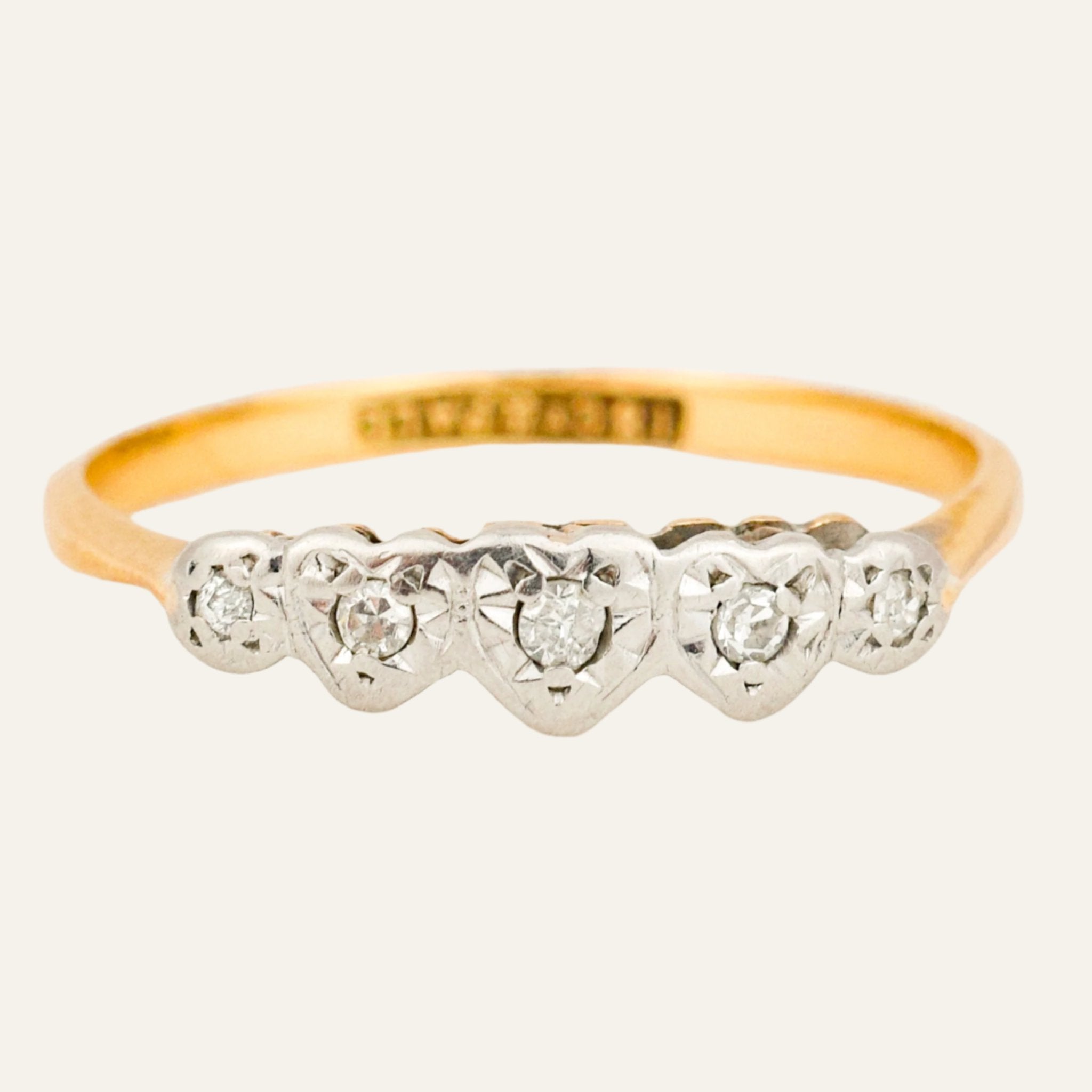 Antique Diamond Heart Band
